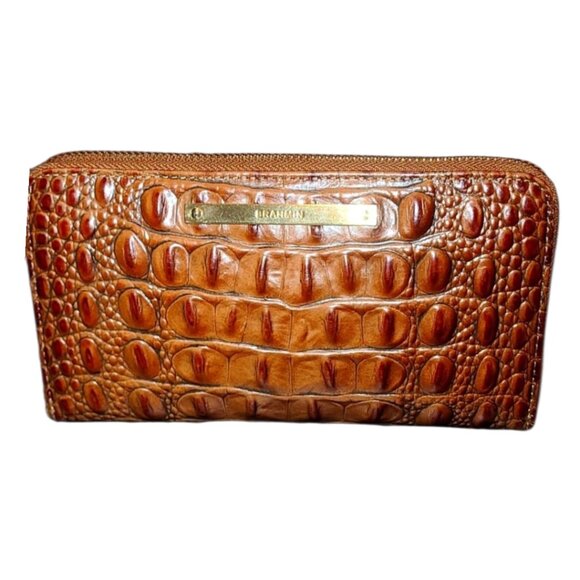 Brahmin Preloved Pecan Suri Melbourne Wallet - Picture 1 of 10
